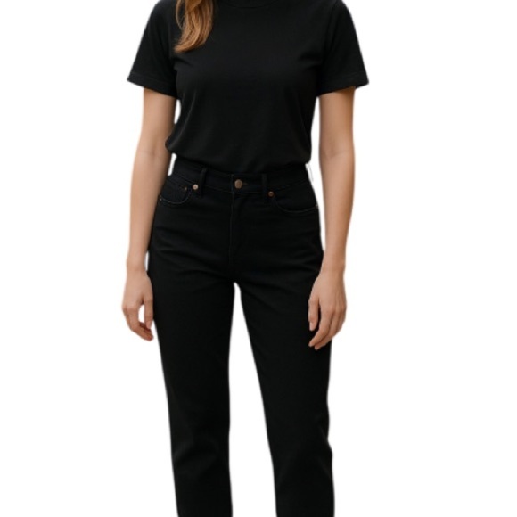 VINTAGE Super High Waisted Black Jeans Mom Black Denim Gloria Vanderbilt 31 - Picture 1 of 14